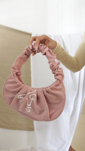Pink Ruched Satchel Bag